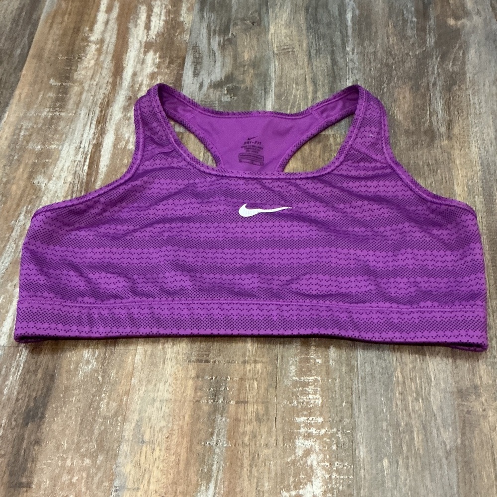 Nike Women's Purple Patterned Sports Bra